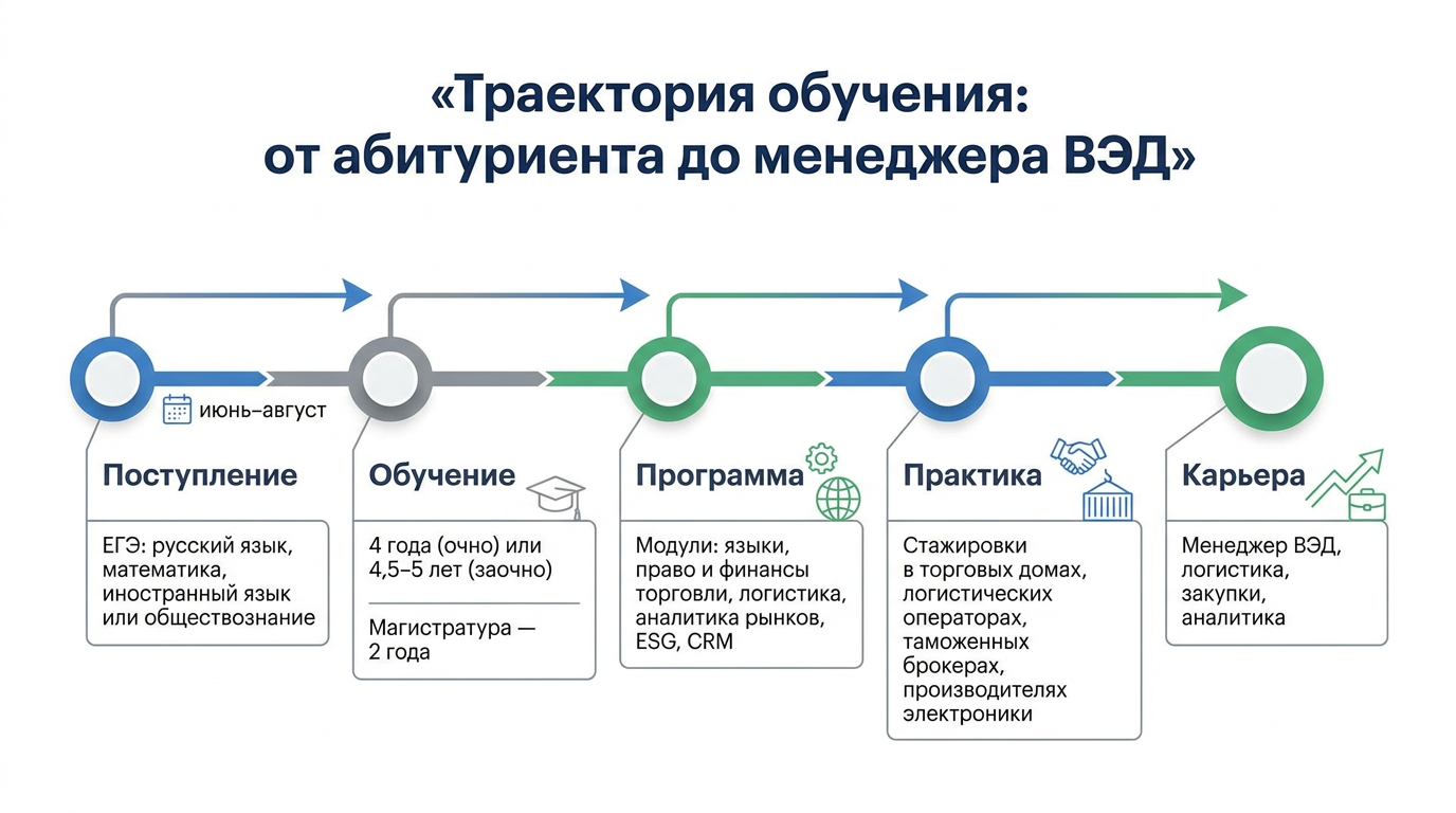 Обучение от абитуриента до менеджера ВЭД